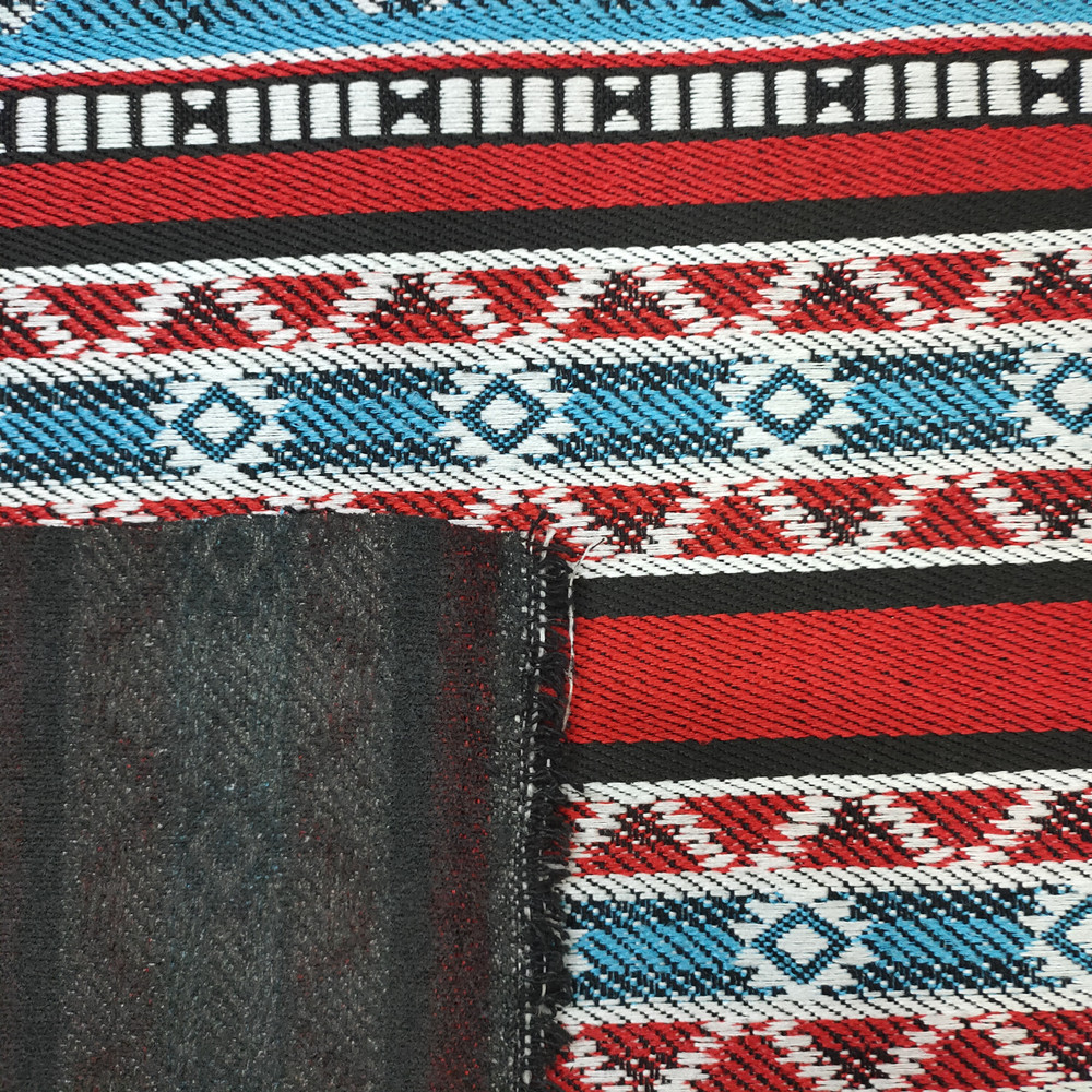 Stíl Araibis Sadu Polyester Cotton Snáth abhras Daite Jacquard Fabraic le haghaidh tolg agus mála