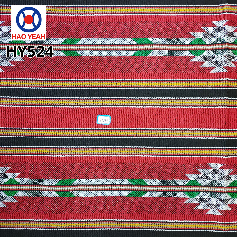 Stíl Araibis Sadu Polyester Cotton Snáth abhras Daite Jacquard Fabraic le haghaidh tolg agus mála