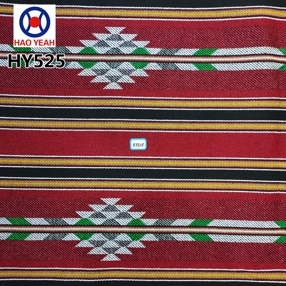 Stíl Araibis Sadu Polyester Cotton Snáth abhras Daite Jacquard Fabraic le haghaidh tolg agus mála